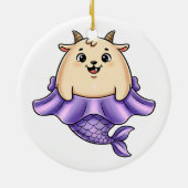 Cute Capricorn Cartoon – Whimsical Zodiac Keramik Ornament (Hinten)