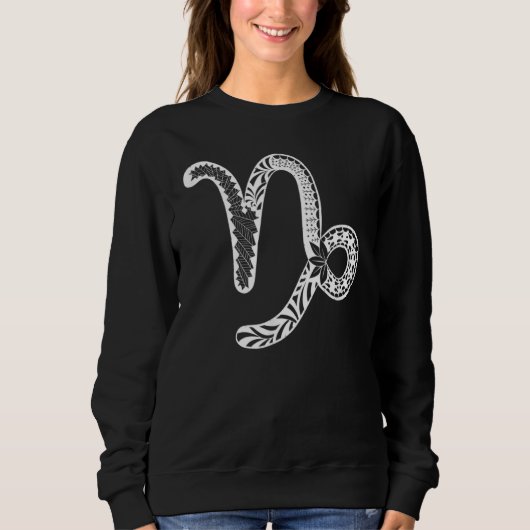 Cute Capricorn Sign Zodiac Female Sweatshirt (Vorderseite)