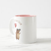 Cute Capybara Always Chill Valentine Coffee Mug Zweifarbige Tasse (Vorderseite Links)