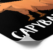 Cute Capybara Art For Men Women Kids Animal Rodent Poster (Ecke)