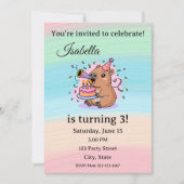 Cute Capybara Birthday Invitation Editable  Einladung (Vorderseite)