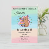 Cute Capybara Birthday Invitation Editable Einladung (Stehend Vorderseite)