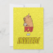 Cute Capybara Birthday Party Invitation Einladung (Rückseite)