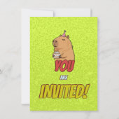 Cute Capybara Birthday Party Invitation Einladung (Rückseite)