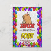 Cute Capybara Birthday Party Invitation Einladung (Vorne/Hinten)