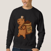 Cute Capybara Cappy-ccino Coffee Pun Delivering Be Sweatshirt (Vorderseite)