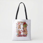 Cute Capybara Christmas Lights Festive Party Tasche (Vorderseite)