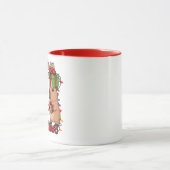 Cute Capybara Christmas Lights Festive Party Tasse (Zentrum)