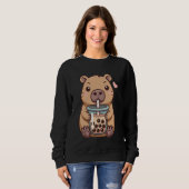 Cute Capybara Drinking Boba Tea for Animal Lovers  Sweatshirt (Vorne ganz)
