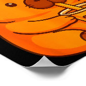 Cute Capybara Drinking Bubble Tea And Axolotl Kawa Poster (Ecke)