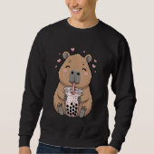 Cute Capybara Drinking Bubble Tea, for Girls, Kawa Sweatshirt (Vorderseite)