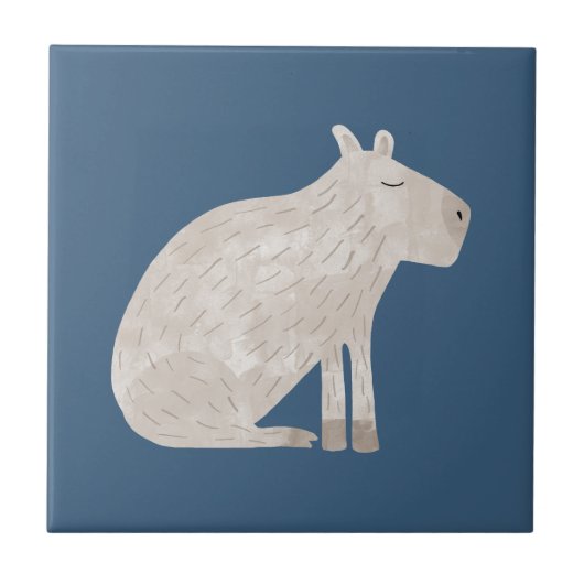 Cute Capybara  Fliese (Vorderseite)