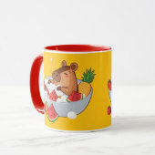 Cute Capybara Fruit Bath Spa Day Kawaii Animal Ill Tasse (Vorderseite Links)