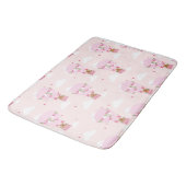 Cute Capybara Hot Air Balloon Badematte (Schrägansicht)