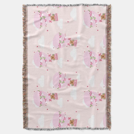 Cute Capybara Hot Air Balloon Decke (Vorderseite Vertikal)