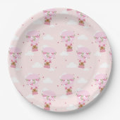 Cute Capybara Hot Air Balloon Pappteller (Vorderseite)