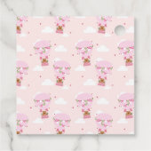 Cute Capybara Hot Air Balloon Pink Birthday Party Geschenkanhänger (Rückseite)