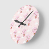 Cute Capybara Hot Air Balloon Runde Wanduhr (Winkel)
