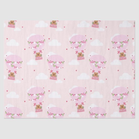 Cute Capybara Hot Air Balloon Seidenpapier (Vorderseite)