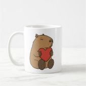Cute Capybara Hugging Heart Valentine Kaffeetasse (Links)