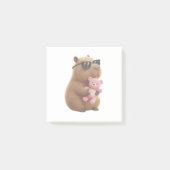 Cute Capybara Hugging Teddy Bear Post-it Notes Klebezettel (Vorderseite)