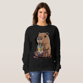 Cute Capybara Kawaii Boba Tea Lover T-Shirt Sweatshirt (Vorne ganz)