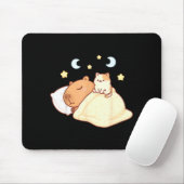 Cute Capybara Kawaii Sleep Pajamas Sleepybara Cat  Mousepad (Mit Mouse)