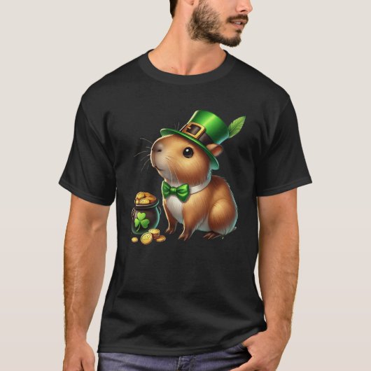 Cute Capybara Leprechaun St Patricks Day Shamrock T-Shirt (Vorderseite)