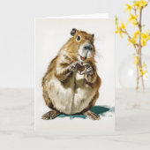 Cute Capybara Love Gesture Karte (Gelbe Blume)