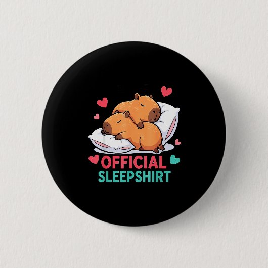 Cute Capybara Official Schlafoverall Kuscheliger S Button (Vorderseite)