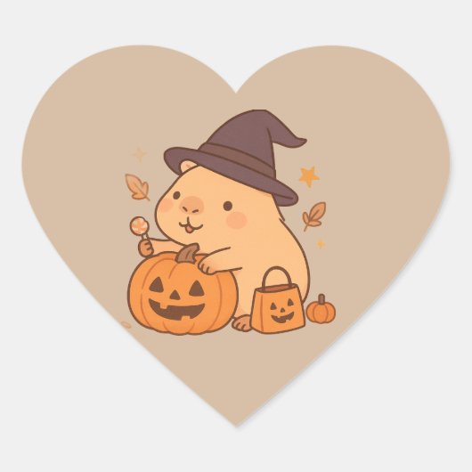 Cute Capybara Pumpkin Halloween Sticker (Vorderseite)