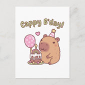 Cute Capybara Rainbow Birthday Cake Cappy Bday Postkarte (Vorderseite)