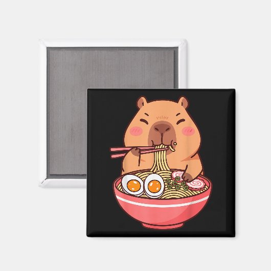 Cute Capybara Ramen Kawaii Kids Boys Girls Cool An Magnet (Vorderseite/Rückseite)