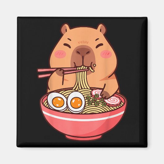 Cute Capybara Ramen Kawaii Kids Boys Girls Cool An Magnet (Vorne)