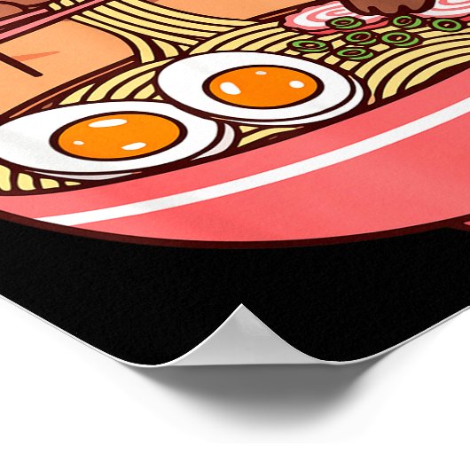 Cute Capybara Ramen Kawaii Kids Boys Girls Cool An Poster (Ecke)