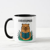 Cute Capybara Reading Book Tasse (Links)
