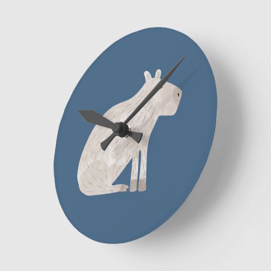 Cute Capybara Runde Wanduhr (Winkel)