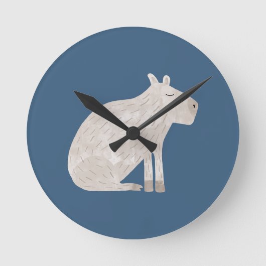 Cute Capybara Runde Wanduhr (Vorderseite)