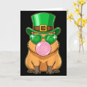 Cute Capybara St Patricks Day Capybara Bubble Gum  Karte (Gelbe Blume)