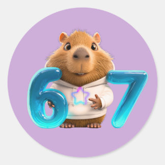 Cute Capybara Sticker 67 – Chill Capy in Lavender 