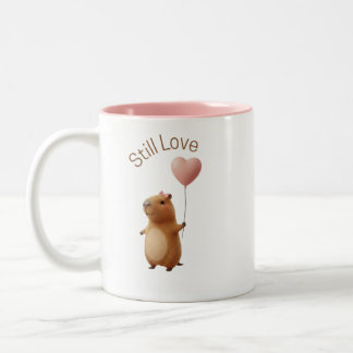 Cute Capybara Still Love Valentine Coffee Mug Zweifarbige Tasse