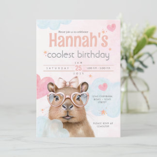 Cute Capybara-Themed Birthday Invitation Einladung