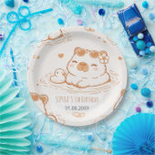 Cute Capybara With Sunglasses Kids Birthday Party Pappteller (Party)