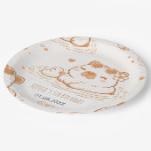 Cute Capybara With Sunglasses Kids Birthday Party Pappteller (Schrägansicht)