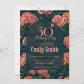 Cute Carnation Sparkle Boho Birthday Einladung (Vorderseite)