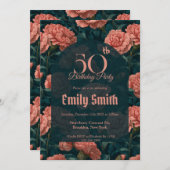 Cute Carnation Sparkle Boho Birthday Einladung (Vorne/Hinten)