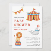 Cute Carnival Circus Baby Shower Einladung (Vorderseite)