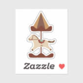 Cute Carousel Horse Cut Sticker (Blatt)
