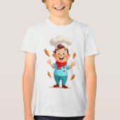 Cute Carrot Juggling Chef Kids T-Shirt Tri-Blend Shirt (Vorderseite)