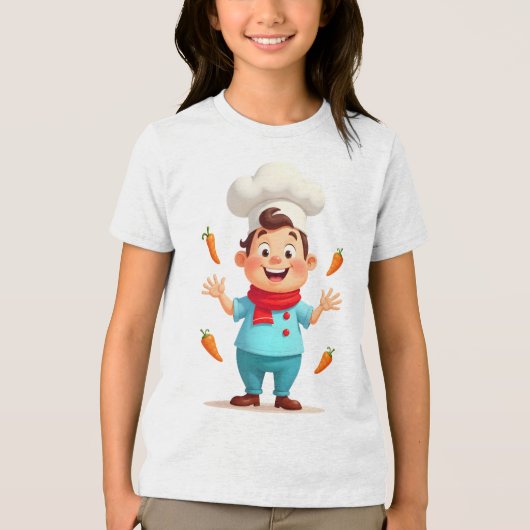 Cute Carrot Juggling Chef Kids T-Shirt Tri-Blend Shirt (Vorderseite)
